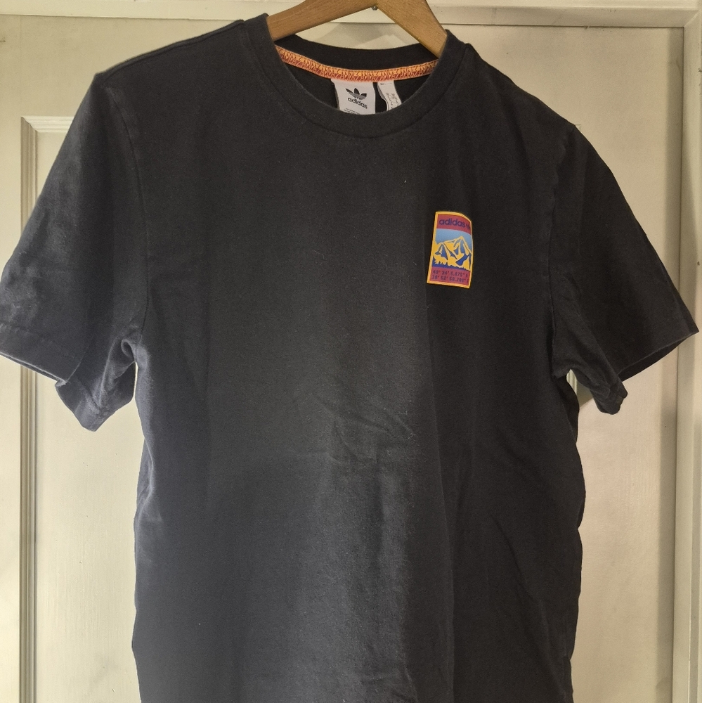 Sold out Adidas Originals RARE- Adiplore Logo-Print Cotton-Jersey T-Shirt- Black